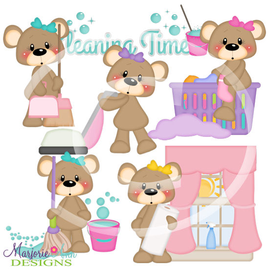 Frannie Cleaning Time SVG Cutting Files + Clipart - Click Image to Close
